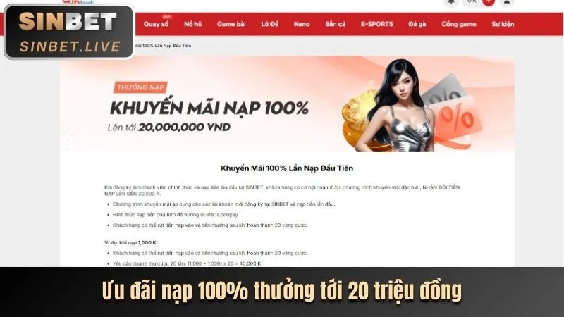 Ưu đãi nạp tiền lần đầu M88